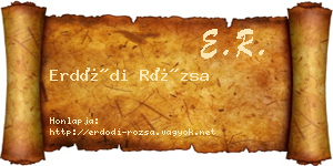 Erdődi Rózsa névjegykártya